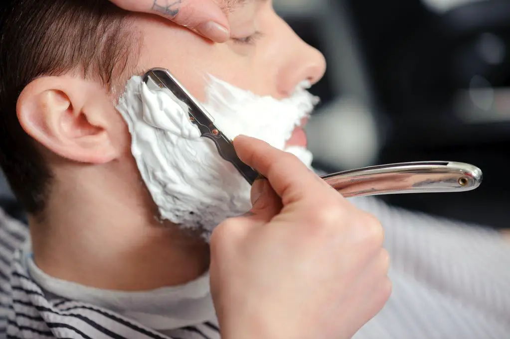 man getting shaved